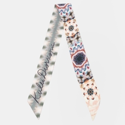 Pre Owned Dior Multicolor Printed Silk Bandeau Scarf