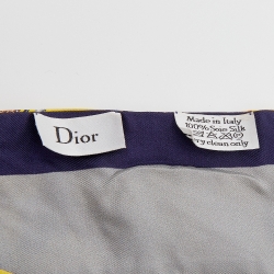 Pre Owned Dior Yellow Jewel Print Silk Bandeau Scarf