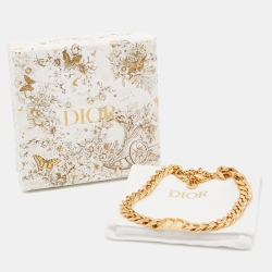 Pre Owned Dior CD Danseuse Etoile Gold Tone Choker Necklace