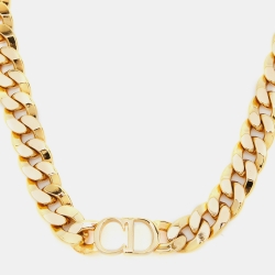 Pre Owned Dior CD Danseuse Etoile Gold Tone Choker Necklace