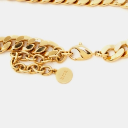 Pre Owned Dior CD Danseuse Etoile Gold Tone Choker Necklace