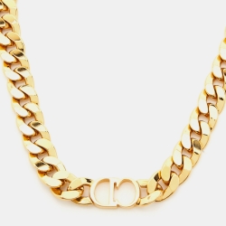 Pre Owned Dior CD Danseuse Etoile Gold Tone Choker Necklace