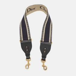 مملوكة مسبقًا Dior Blue Canvas and Leather Shoulder Bag Strap