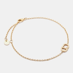 Pre Owned Dior Gold Tone Crystal Clair D Lune Bracelet