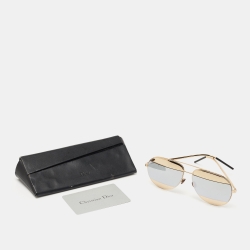 Pre Owned Dior Gold/Silver Split 000DC Aviator Sunglasses