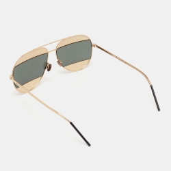 Pre Owned Dior Gold/Silver Split 000DC Aviator Sunglasses