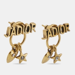 Dior J'adior Crystal Gold Tone Earring 