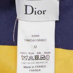 Dior Yellow Printed Silk Bandeau Scarf