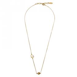 Pre Owned Dior Mise en Dior Faux Pearl Gold Tone Necklace