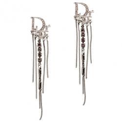 Pre Owned حلق ديور أبليك كريستال وردي كلبس