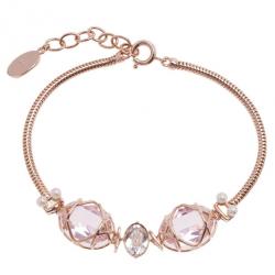Pre Owned Dior Pink Crystal Bracelet 22CM