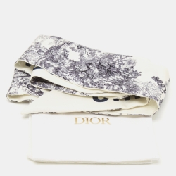 Dior White/Navy Blue Toile De Jouy Silk Bandeau Scarf