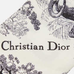 Dior White/Navy Blue Toile De Jouy Silk Bandeau Scarf
