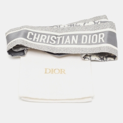 Dior Green Oblique Mitzah Silk Bandeau Scarf