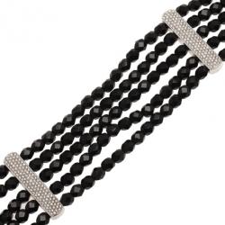 مملوكة مسبقًا Dior Vintage Black Beads 5 Rows Choker Necklace