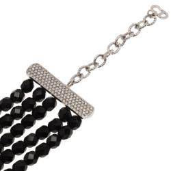 مملوكة مسبقًا Dior Vintage Black Beads 5 Rows Choker Necklace