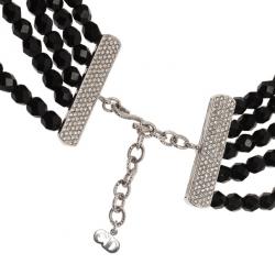 مملوكة مسبقًا Dior Vintage Black Beads 5 Rows Choker Necklace