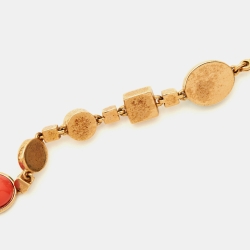 Pre Owned Dior Crystals Composite Gold Tone Necklace