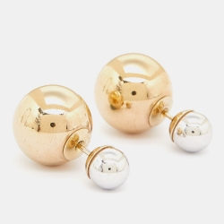 Dior Two-Tone Mise en Dior Tribales Stud Earrings 
