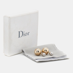 Dior Two-Tone Mise en Dior Tribales Stud Earrings 