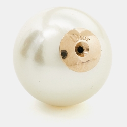 Dior Tribales Faux Pearl Gold Tone Stud Earrings