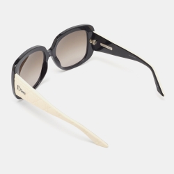 Dior Black/White Gradient Cannage Lady Lady 1 Oversized Sunglasses