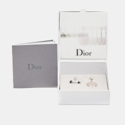 Dior Quartz Crystal Silver Tone Earrings