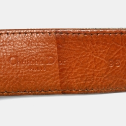 Dior Blue Embroidered Denim Buckle Belt 95 CM