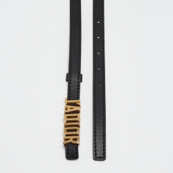 Pre Owned Dior Black Leather J'Adior Waist Belt 85CM