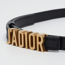 Pre Owned Dior Black Leather J'Adior Waist Belt 85CM
