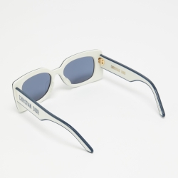 Pre Owned Dior White/Blue Dior Pacific S1U Oval Sunglasses