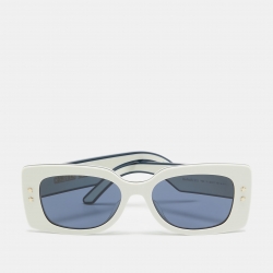 Pre Owned Dior White/Blue Dior Pacific S1U Oval Sunglasses