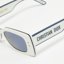 Pre Owned Dior White/Blue Dior Pacific S1U Oval Sunglasses