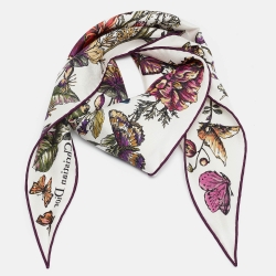 Pre Owned Christian Dior Multicolor Printed Silk Mexico Millefiori Diamond Scarf