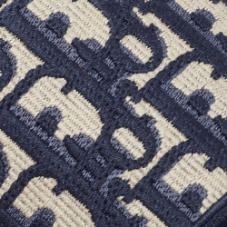 Pre Owned Dior Navy Blue Oblique Embroidered Headband 