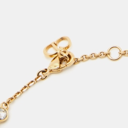 Dior Clair D Lunes Crystals Faux Pearls Gold Tone Bracelet
