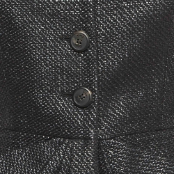 Christian Dior Black Textured Cotton Blend Bar Jacket S