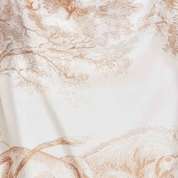 Pre Owned Dior Beige Printed Silk Poncho 