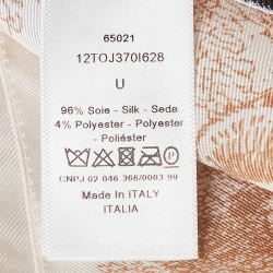 Pre Owned Dior Beige Printed Silk Poncho 