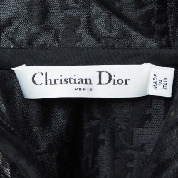 Pre Owned Dior Black Monogram Patterned Cotton Blend Hooded Mini Dress S