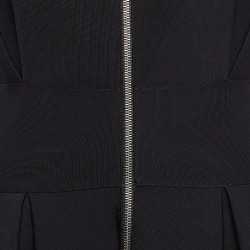 Pre Owned Christian Dior Black Knit Zip Front Midi Dress M