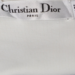 Christian Dior Black Logo Band Detail Knit Bralette Top L