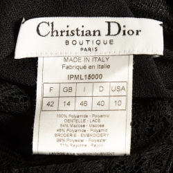 مملوكة مسبقًا Christian Dior Boutique Black Stretch Knit Lace Detail Camisole L