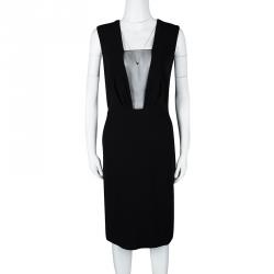 Dior Black Sheer Panel Detail Sleeveless Dress S
