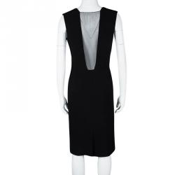 Dior Black Sheer Panel Detail Sleeveless Dress S