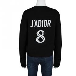 Pre Owned Dior Black Cashmere J'ADIOR 8 Sweater M