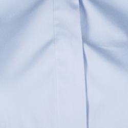 Dior Blue Sequined Collar Contrast Cuff Detail Long Sleeve Shirt S