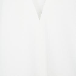 Pre Owned Dior White Knit Mesh Detail Short Sleeve Dress S