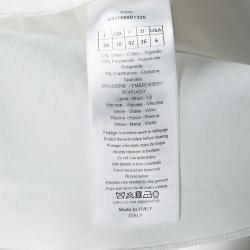 Pre Owned Dior White Embellished Wool Applique  Long Sleeve Shirt S