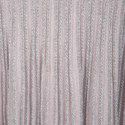Pre Owned Dior Metallic Blush Pink Lurex Knit Sleeveless A-Line Dress S